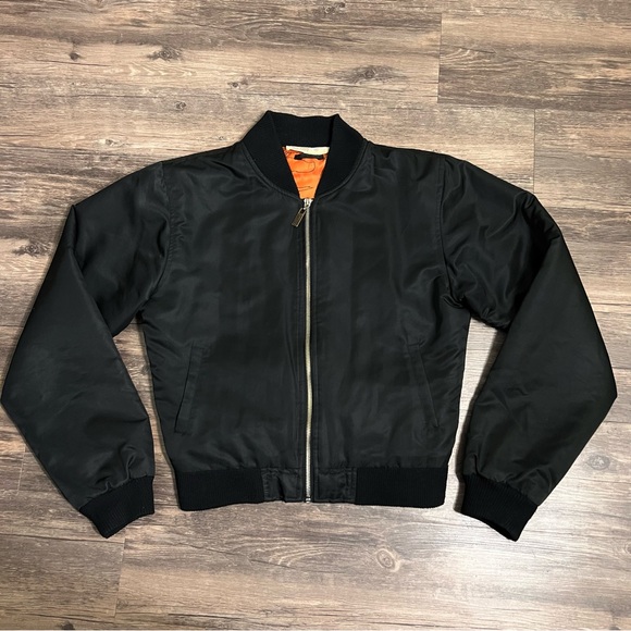 Vintage Atticus Women’s Bomber Jacket Rare Size Medium Black Y2K Blink 182 - Picture 1 of 8